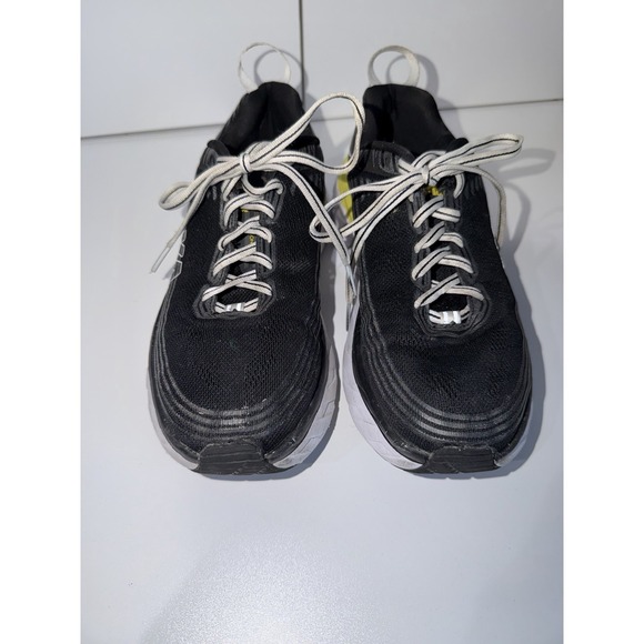 Hoka One One Bondi 7 Mens Sz 7  Black Yellow Running Shoes Cushioned‎ Sneakers L